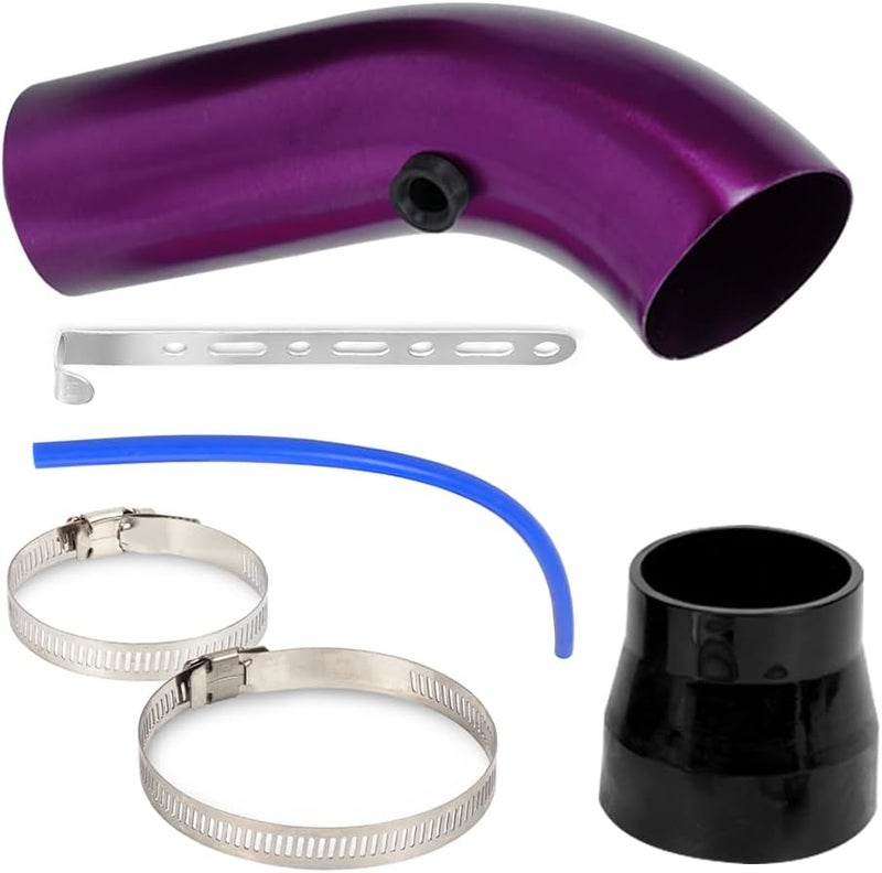 BARTOO 3 Inch Cold Air Intake Filter Pipe Curve Pipe, Aluminum Air Intake Elbow for Car Truck Turbo Piping, Purple - Image 1